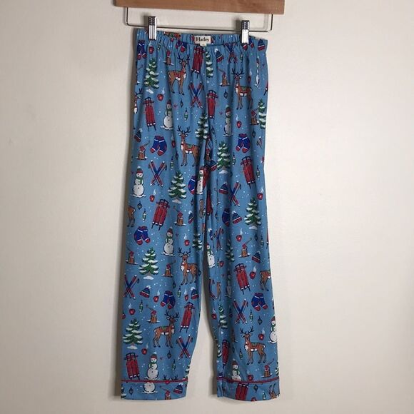 Hatley kids cozy Christmas reindeer and Christmas tree pajamas set size 10 - Picture 8 of 11